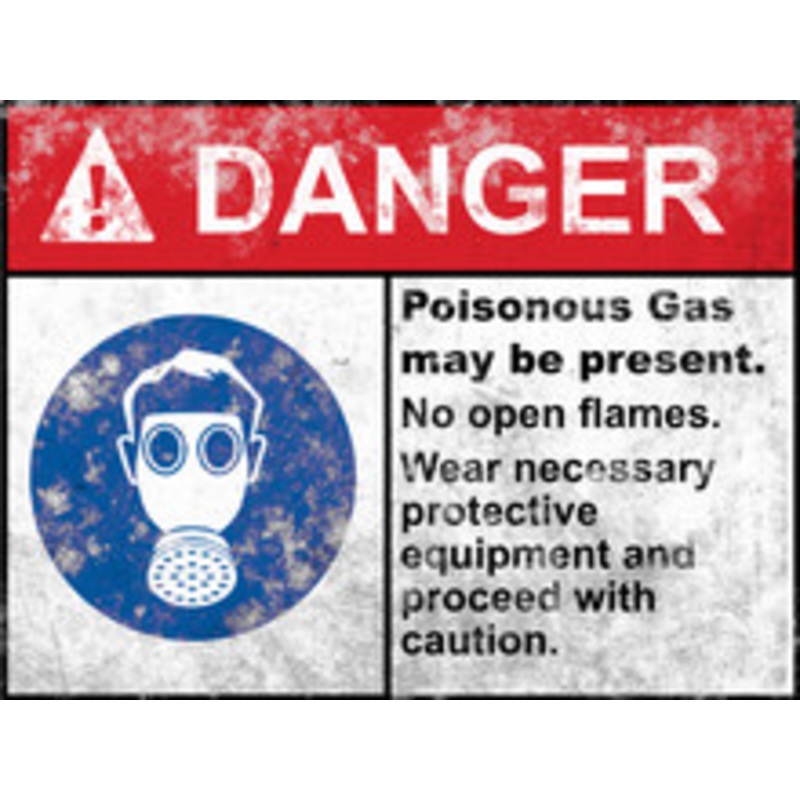Danger Poisonous Gas Sign – Halloween Decor Prop Road and Lawn Decoration Sign