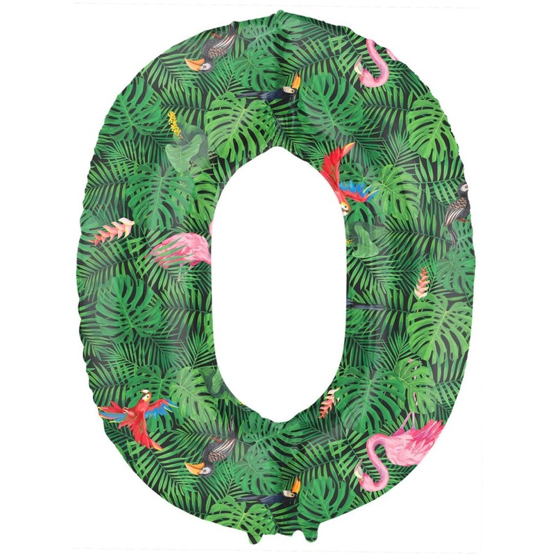 Foil balloon number 0 jungle 86cm