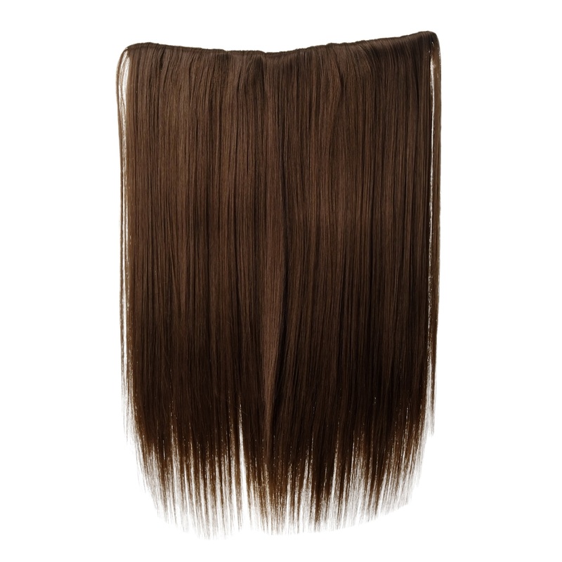 Hairpiece Hair Extension 5 Clips Straight Brown Golden Brown L30173-12