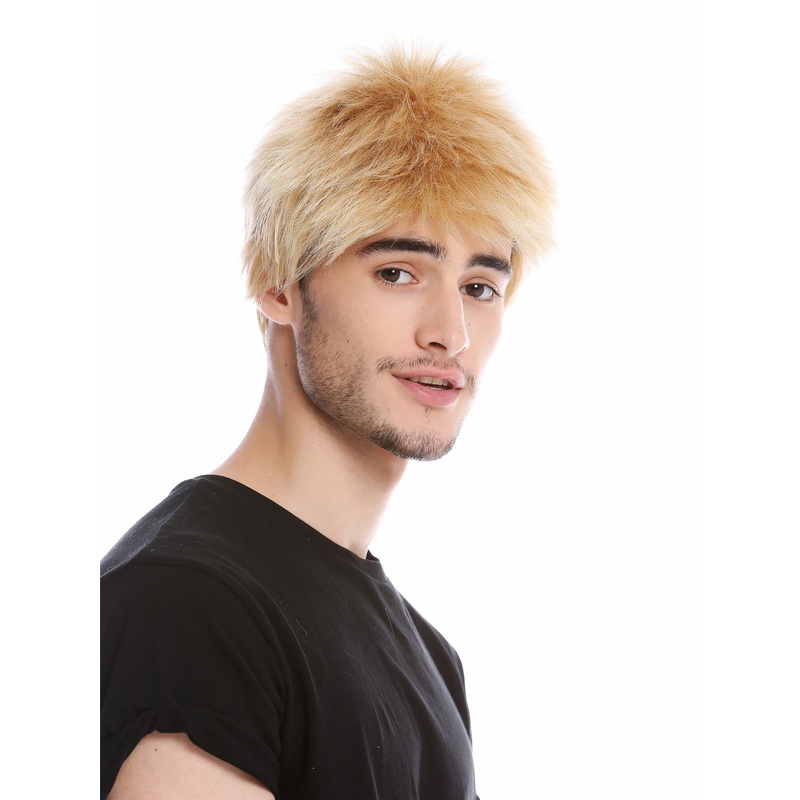 Men’s man wig short crew cut warm golden blonde blond WL-3045