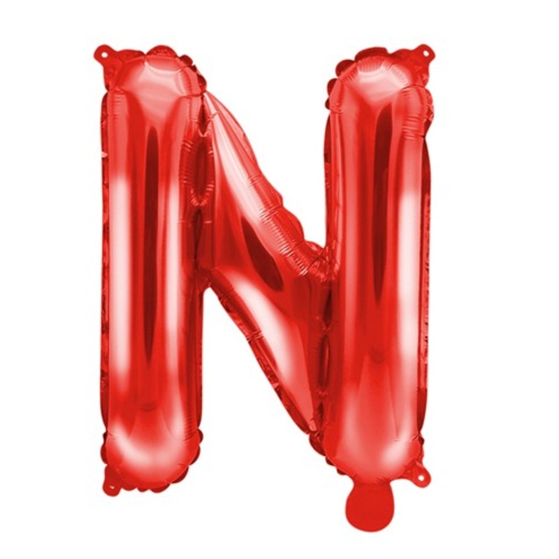 Red N letter balloon 35cm