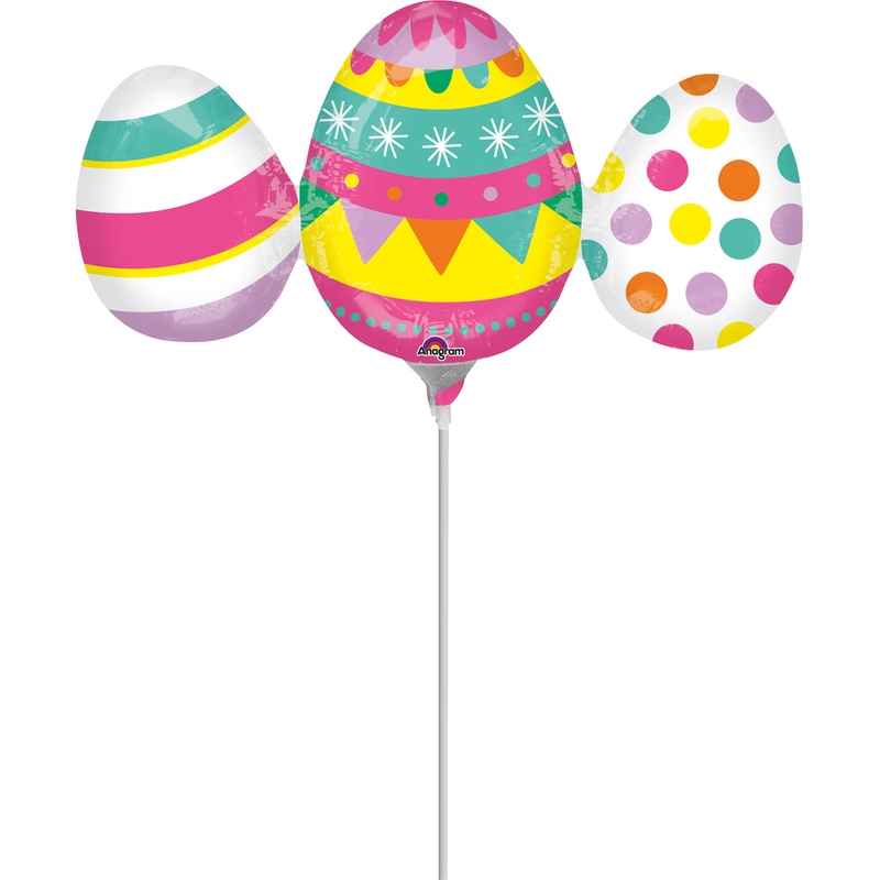 Stick balloon motley Easter egg trio