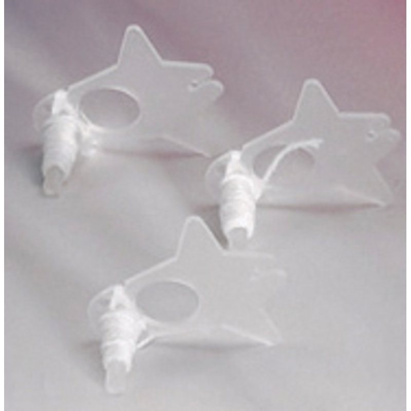 100 foil balloon closures including ribbon white