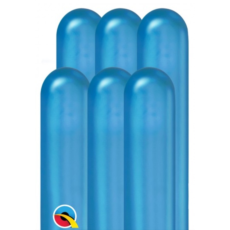 100 metallic modeling balloons royal blue 1.5m