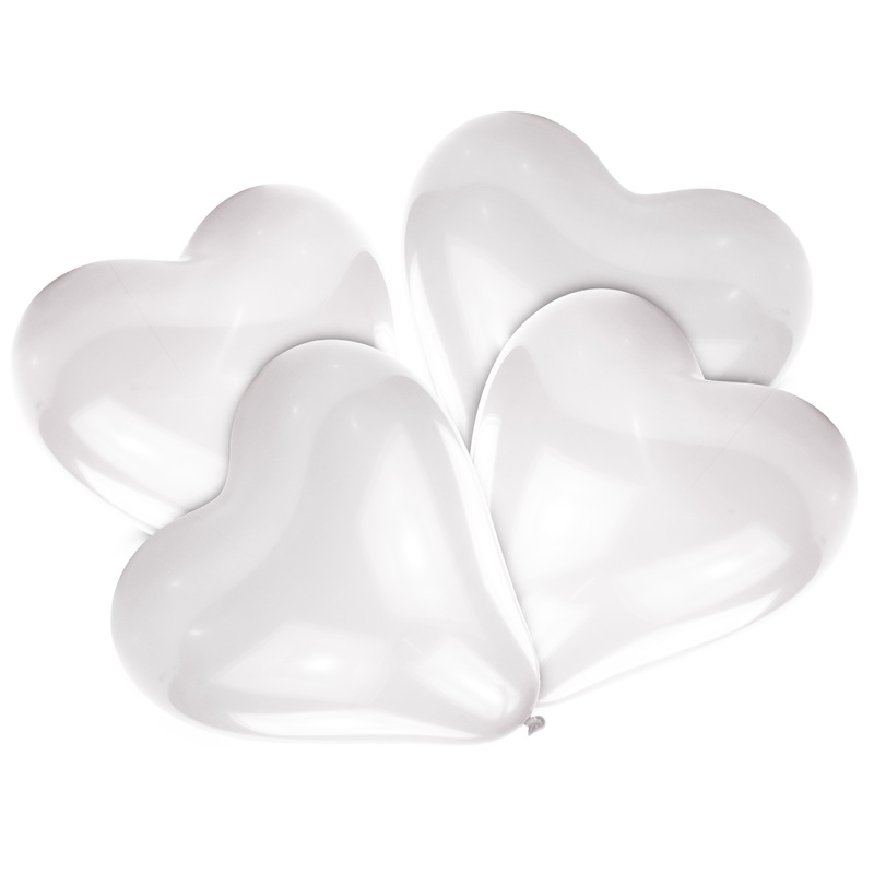 5 heart balloons white 30cm