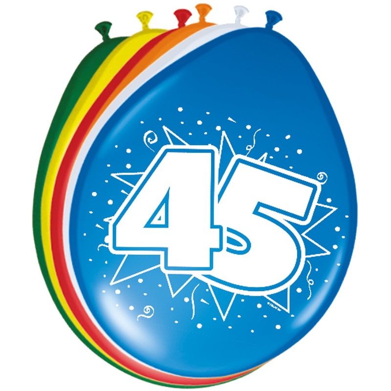 8 colorful latex balloons number 45