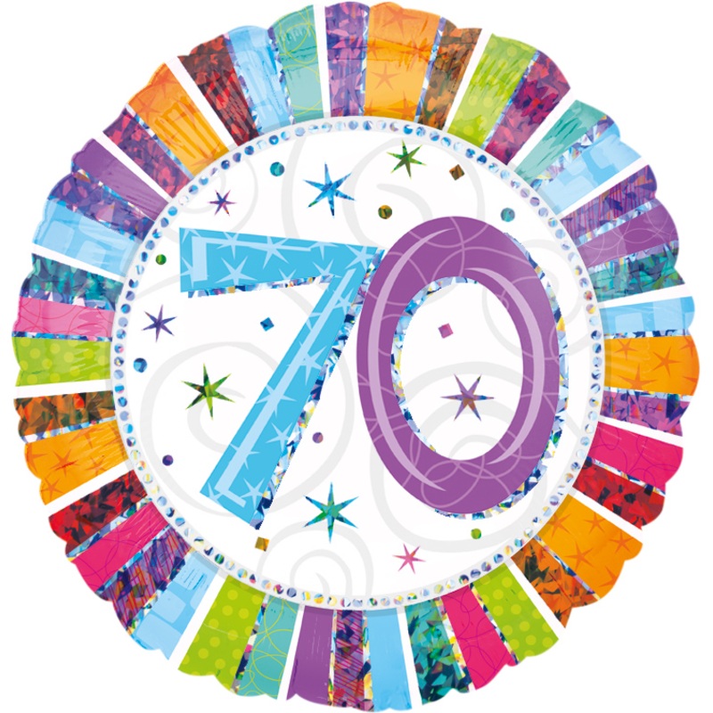 Colorful 70th Birthday balloon 45cm