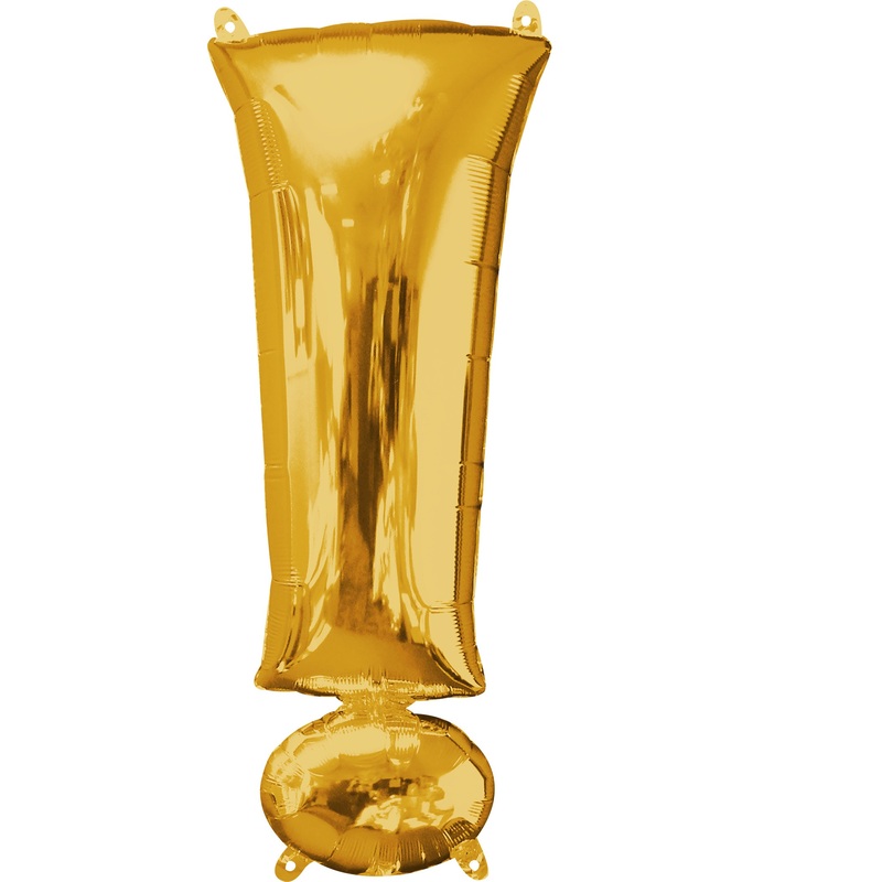 Folen balloon exclamation mark! in gold 38 x 91cm