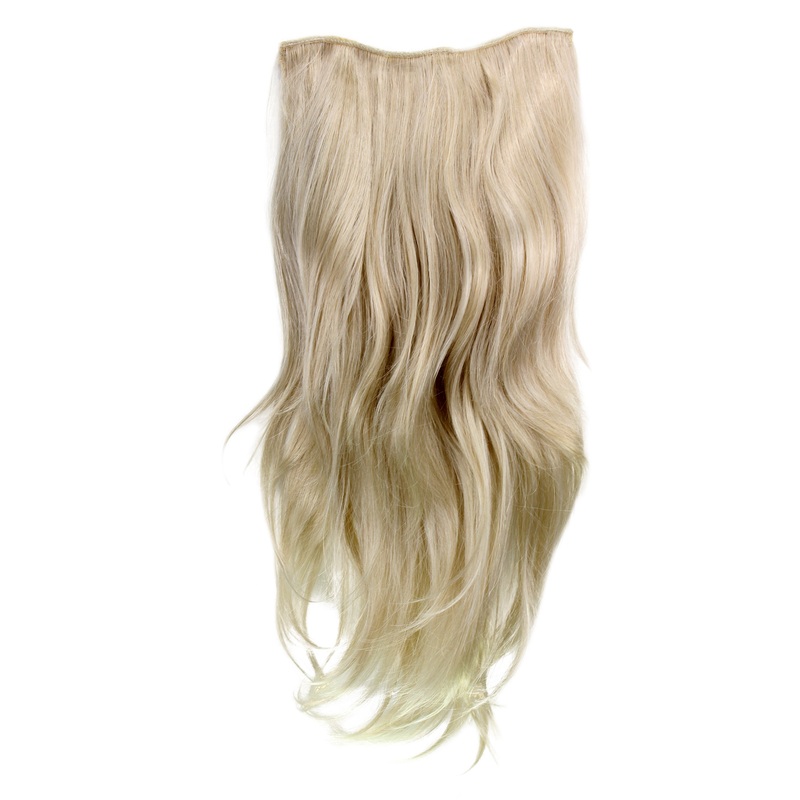 Hairpiece Halfwig 7 Clip In Extension very long straight blond H9505
