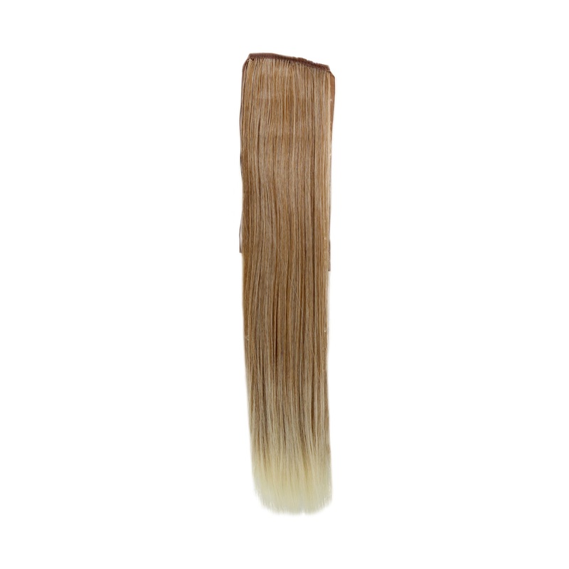 Hairpiece slim Ponytail Pigtail blonde mix straight band + clip fastening YZF-TS18-27T613