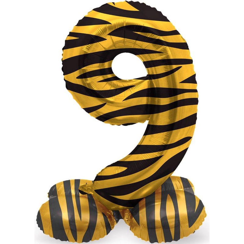 Standing Number 9 Balloon Tiger 72cm