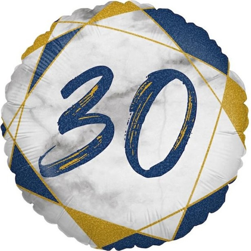 30th birthday foil balloon marbled 46cm