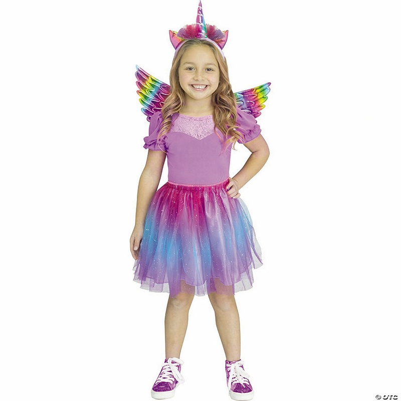 Kids Vivid Unicorn Wing Tutu Set Costume Accessory – One Size