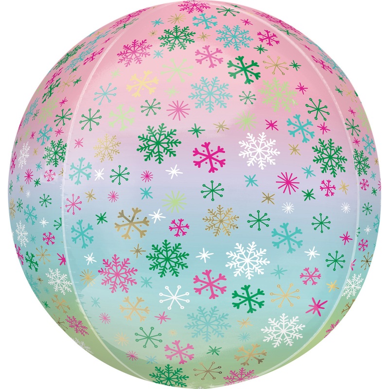 Ombr snowflakes foil balloon 40cm