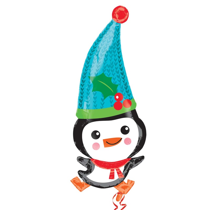 Small Christmas penguin balloon 33 x 83cm
