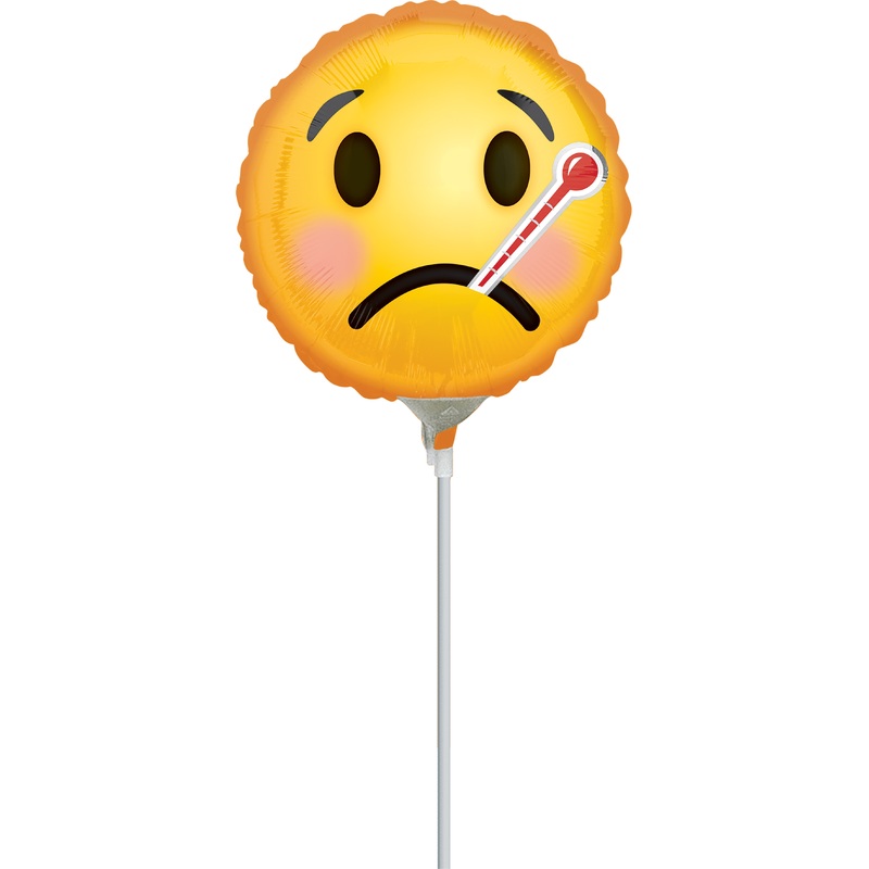 Stick balloon get well soon smiley