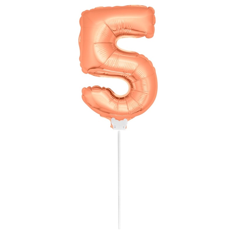 Stick balloon number 5 rose gold 36cm