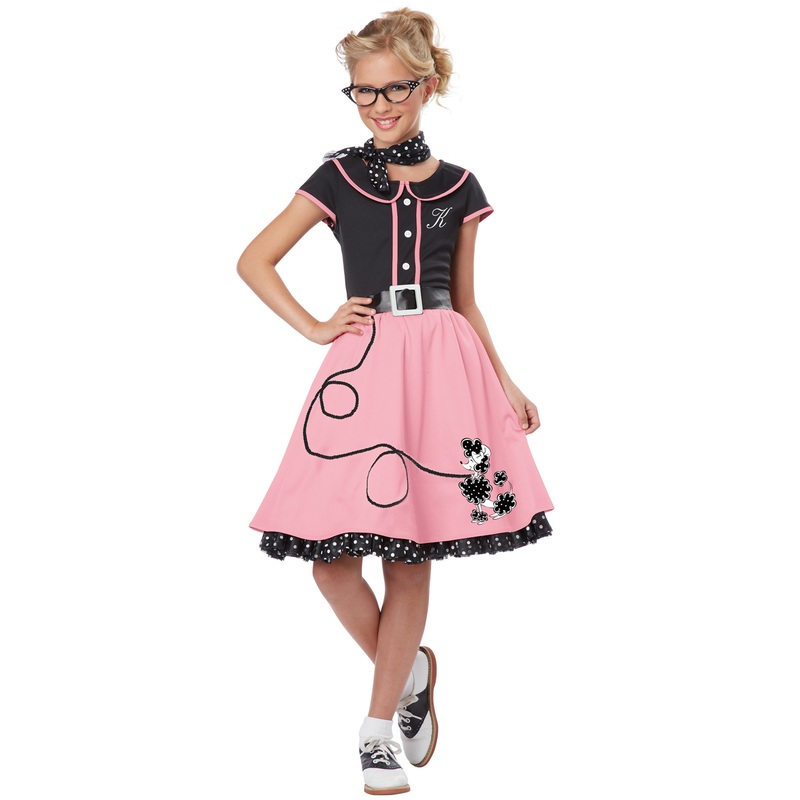 50’s Sweetheart Child Costume (Black/Pink) Small