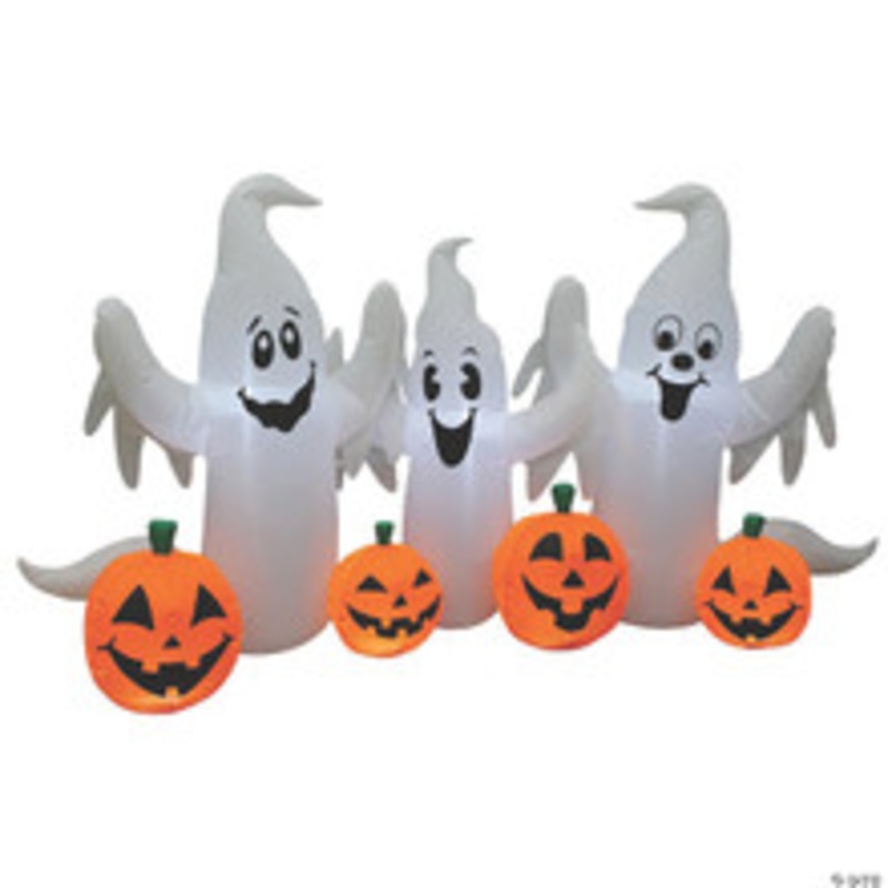 73 Blow Up Inflatable Ghosts with Pumpkins Outdoor Halloween Yard Decoration