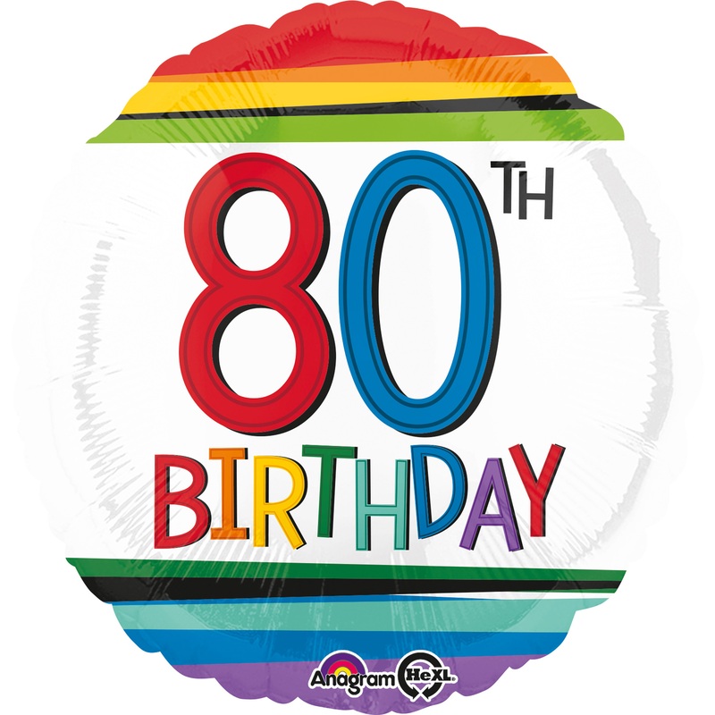 Foil balloon Colorful 80th Birthday