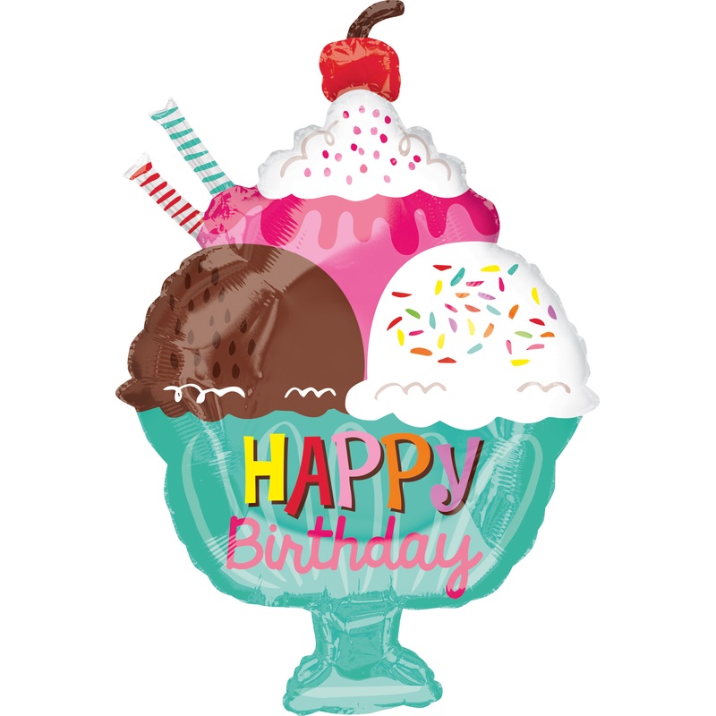 Foil balloon Ice Cream Birthday 38 x 58cm