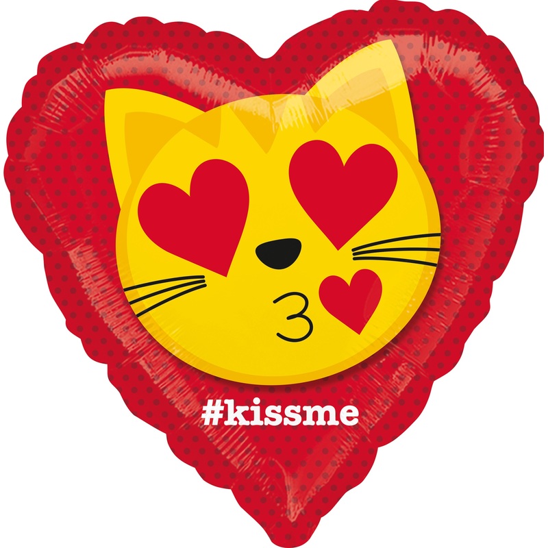 Kiss me KittyCat foil balloon 43 cm