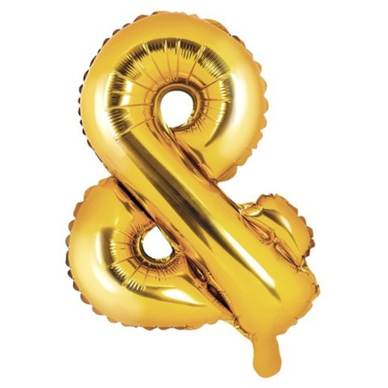 & Sign foil balloon gold 35cm