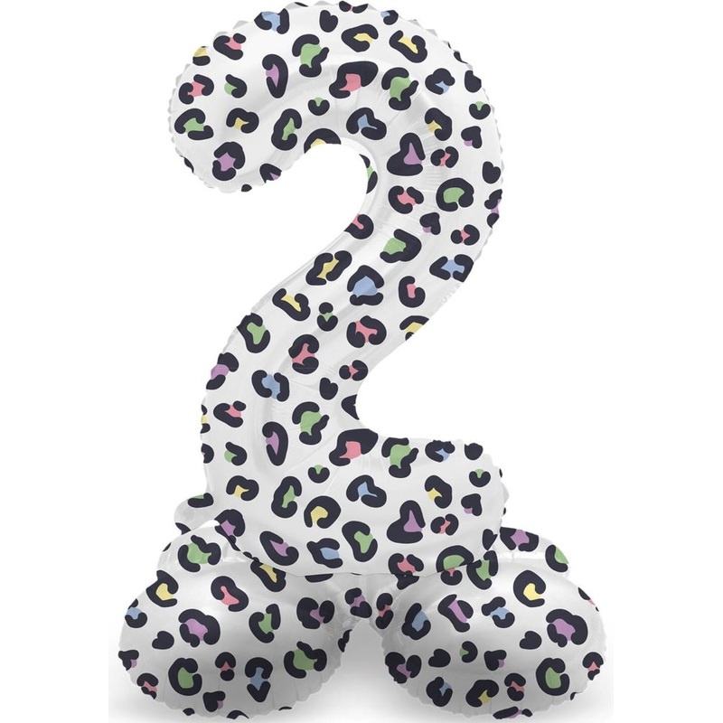 Standing Number 2 Balloon Leopard 72cm