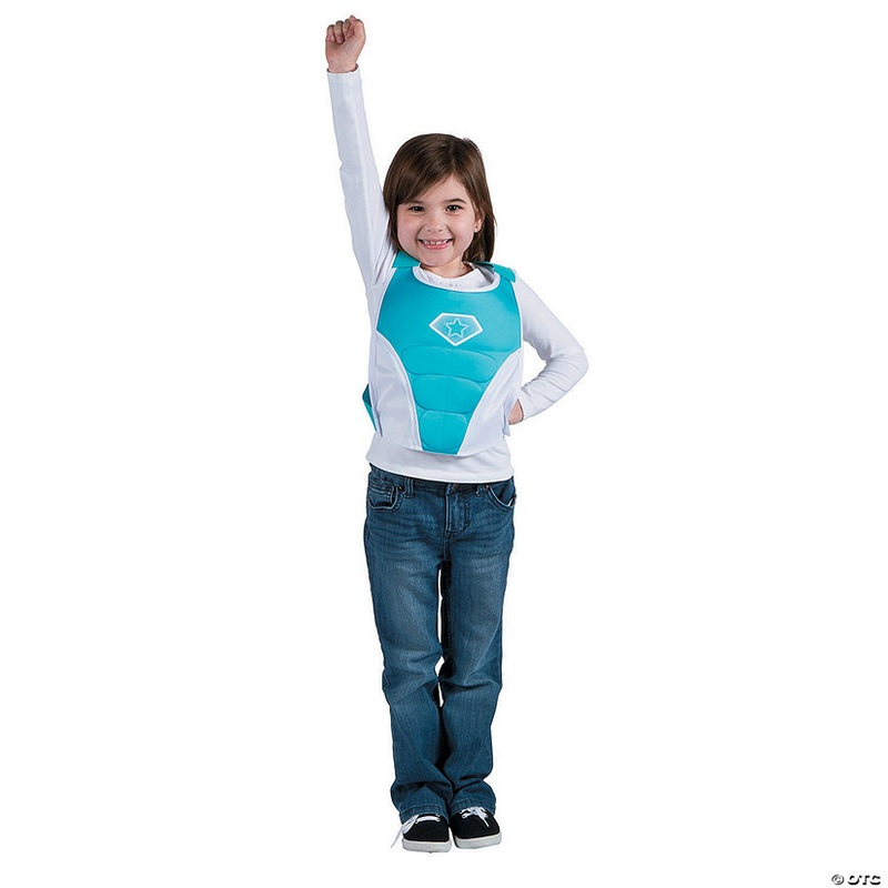 Superhero Teal & White Chest Plate Costume