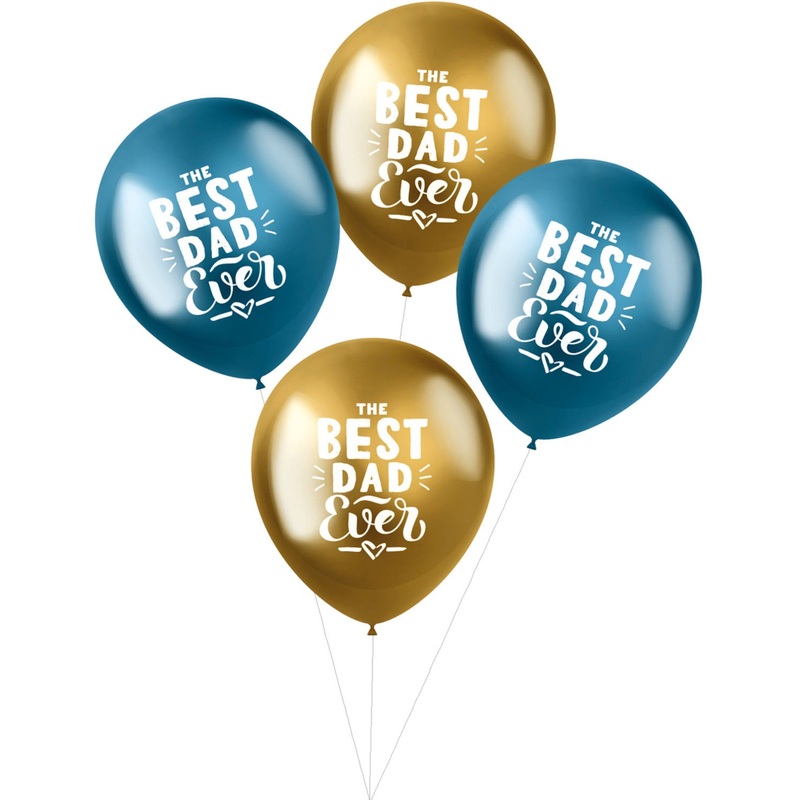 4 shimmering Best Dad ever balloons