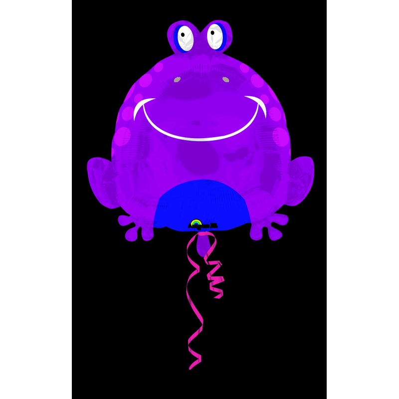 Foil balloon grinning frog Lucky