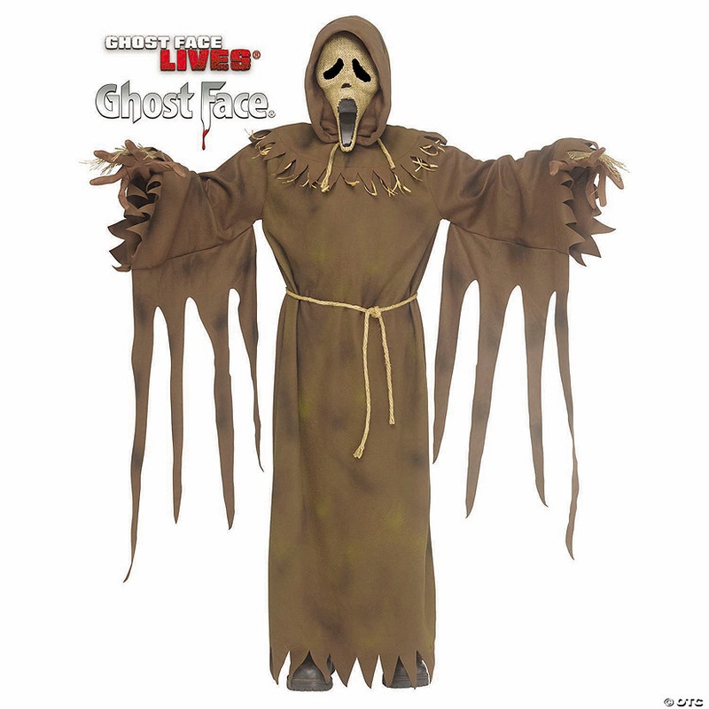 Kids Ghost Face Scarecrow Hooded Robe Costume