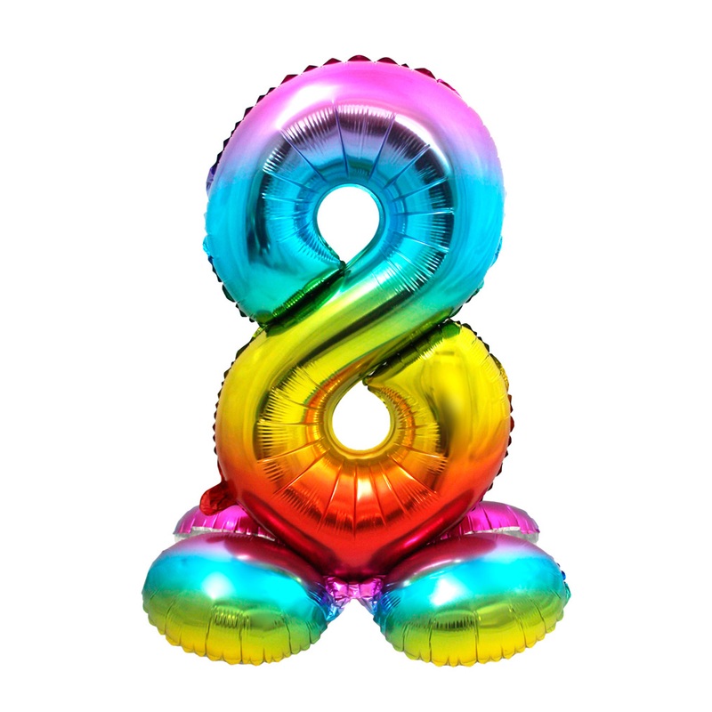 Number 8 rainbow airwalker balloon 72cm