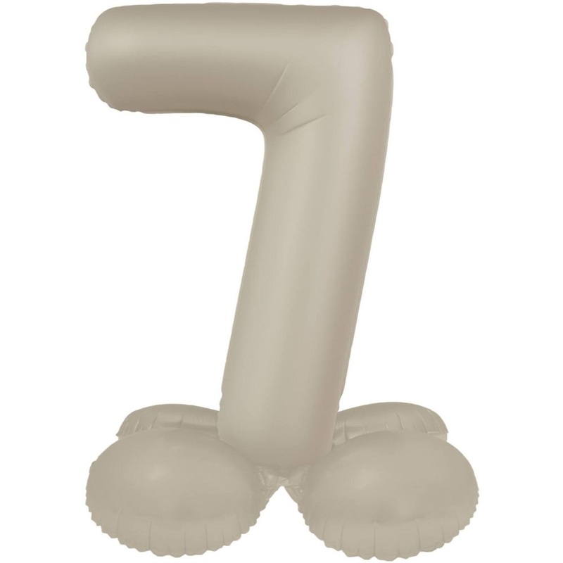 Standing foil balloon number 7 Creamy Latte Matt 41cm