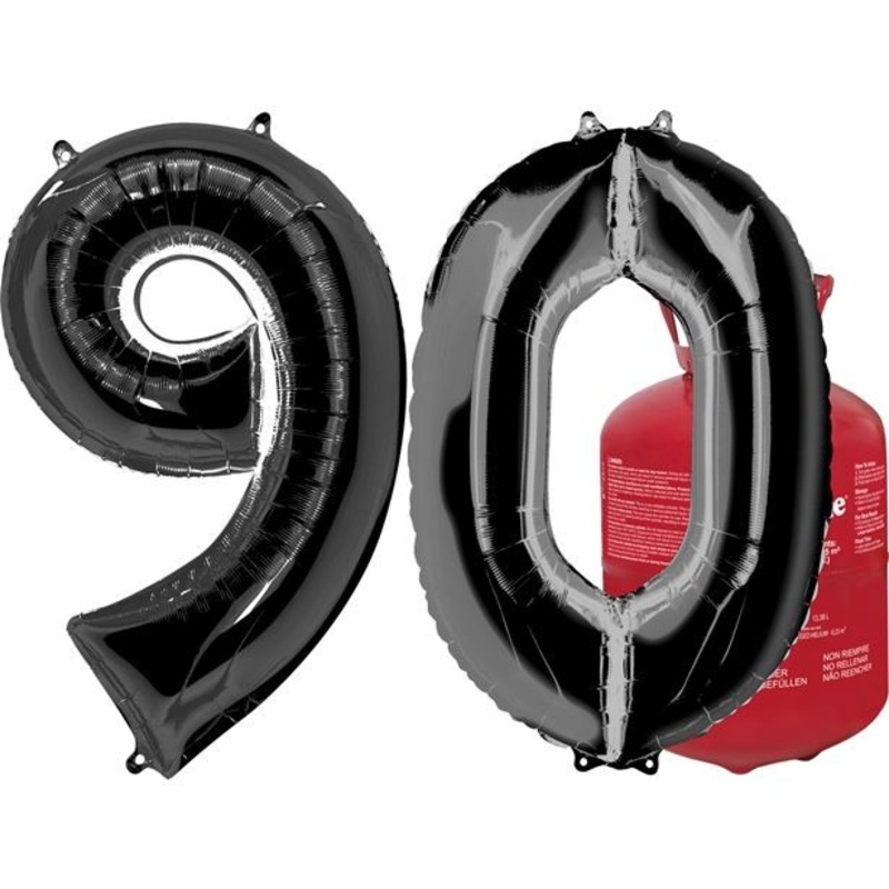 90th birthday helium bottle with balloons