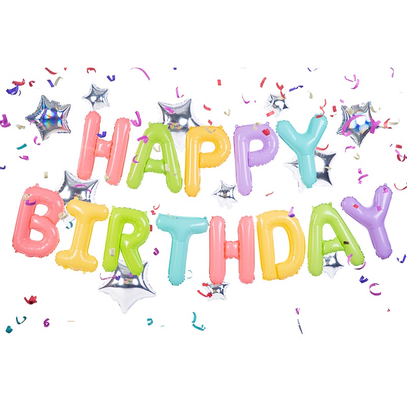 Colorful Happy Birthday foil balloon