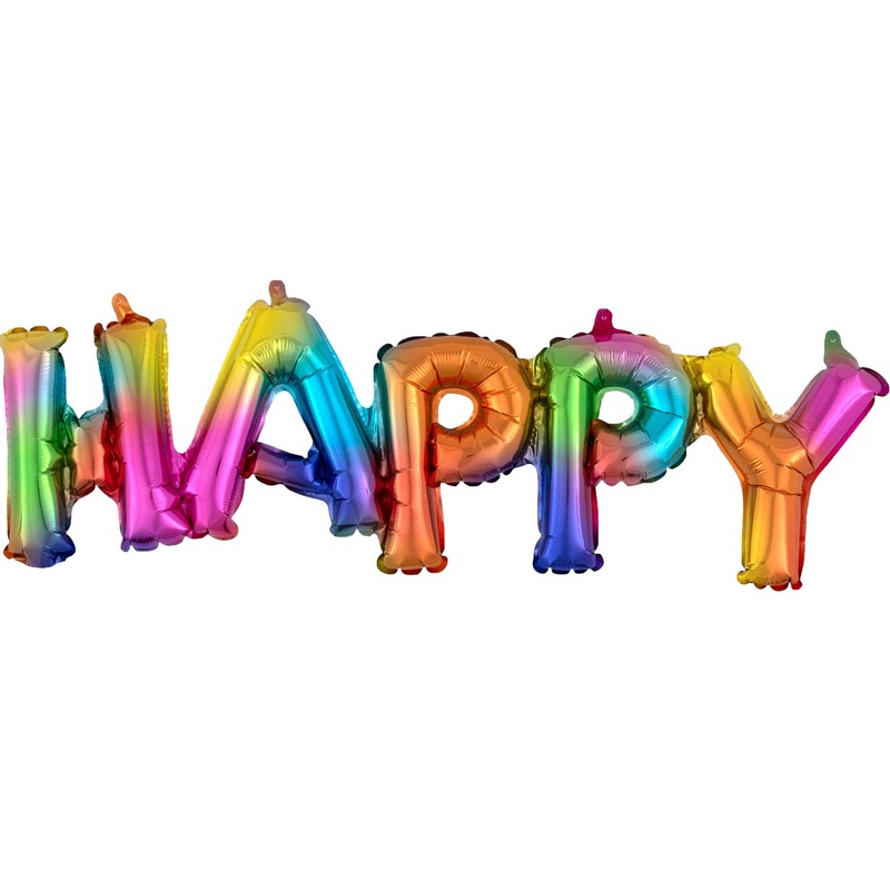 Colorful Happy foil balloon 76 x 25cm