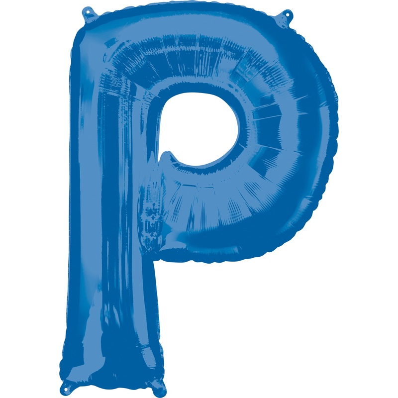Foil balloon letter P blue XL 81cm