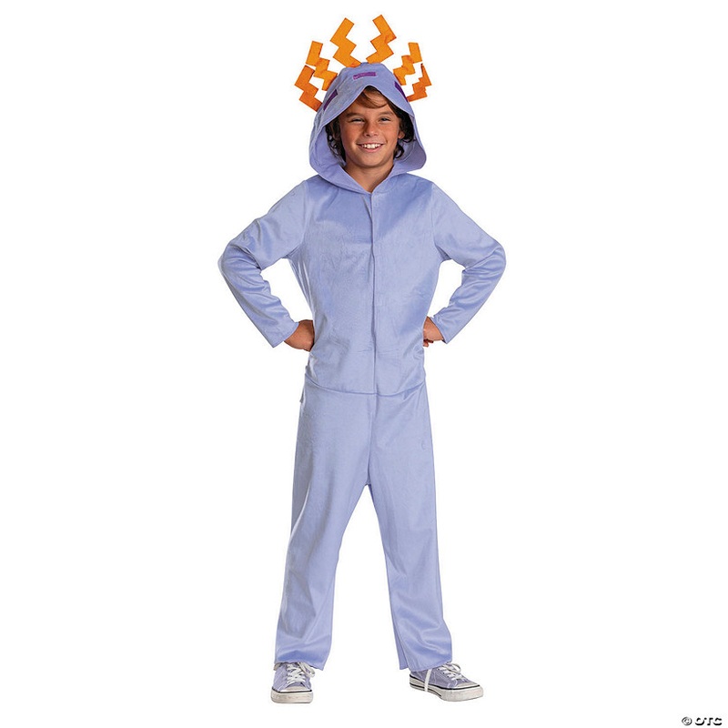 Kids Classic Minecraft Purple Axolotl Hooded Jumpsuit Costume