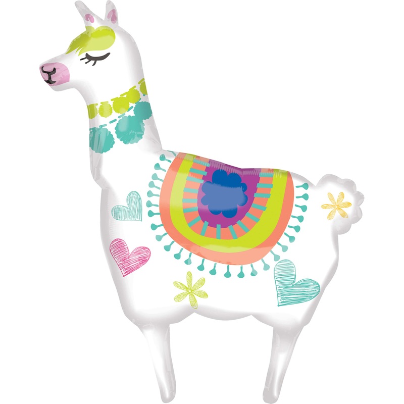 XL Happy Lama foil balloon