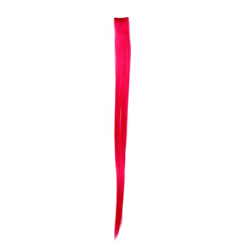 1 Clip Clip-In Strand Hair Extension  Straight Neon Pink FKJ-1-TF2315
