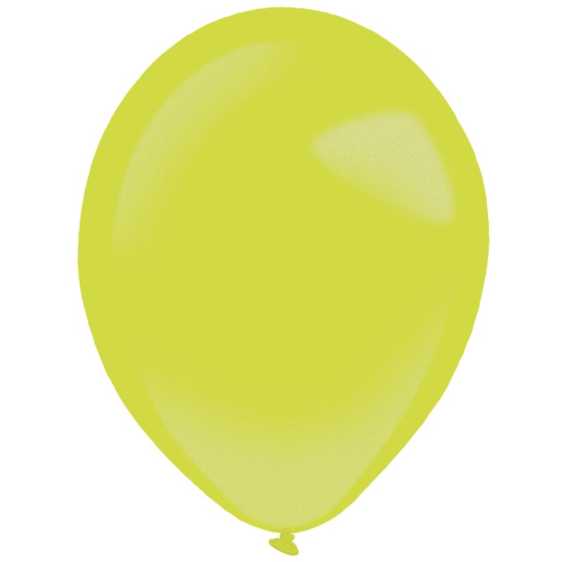 100 latex balloons metallic kiwi green 12cm