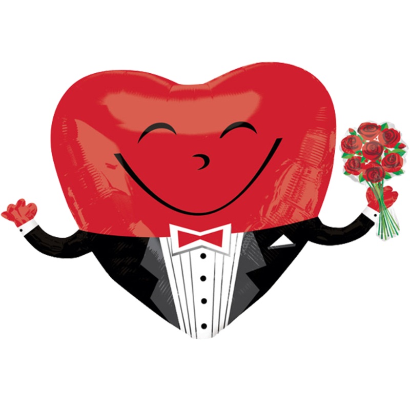 Heart balloon groom 71cm