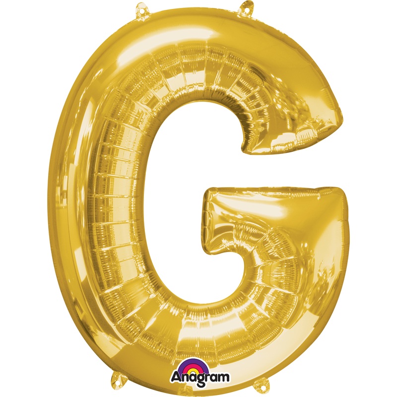 Letter foil balloon G gold 81cm