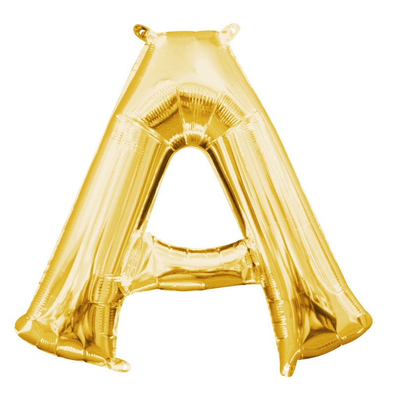 Mini foil balloon letter A gold 35cm