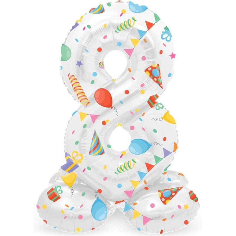 Standing Number 8 Partytime Balloon 41cm