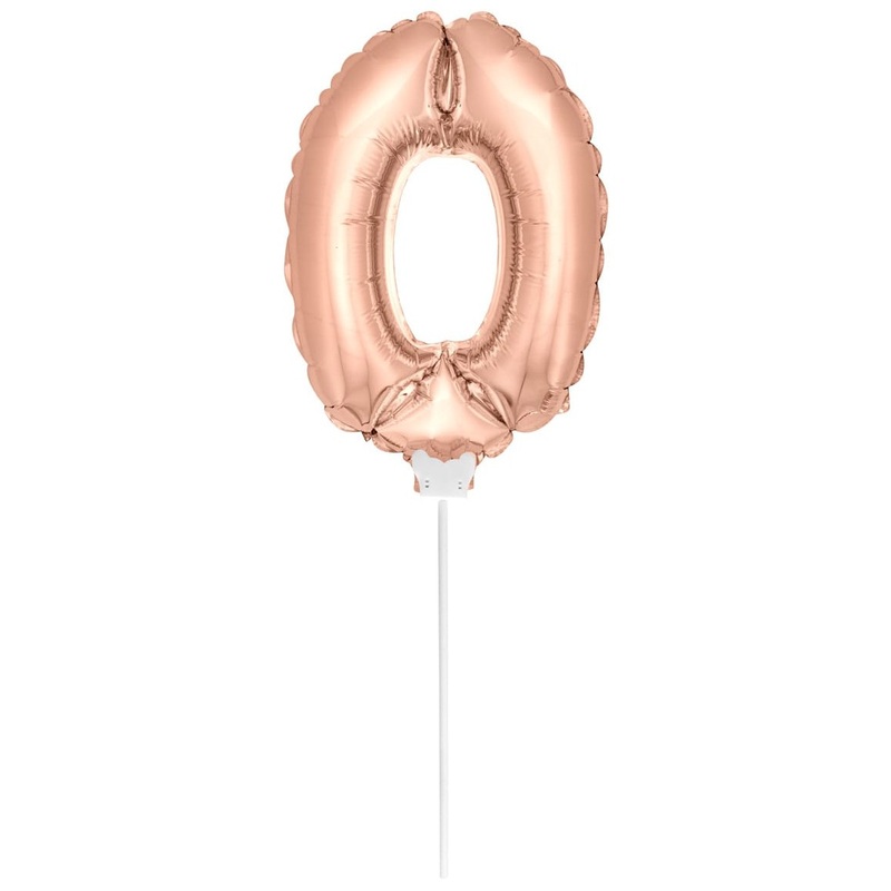 Stick balloon number 0 rose gold 36cm