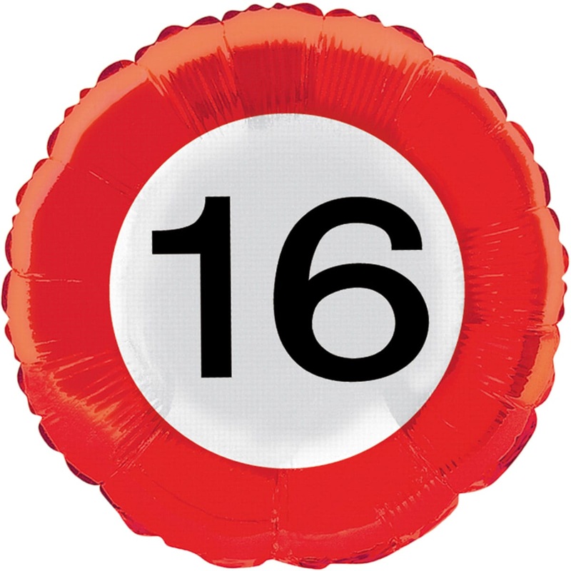 Traffic sign 16 foil balloon 45cm