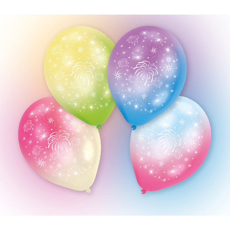 4 LED Firework Balloons 27.5cm