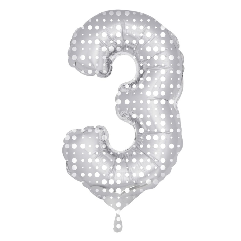 Dot foil balloon 86cm number 3